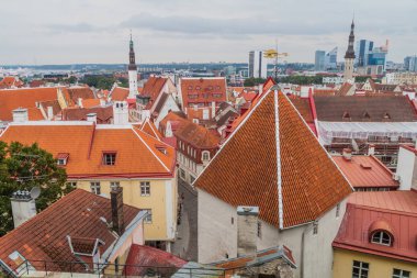 Tallinn, Estonya - 22 Ağustos 2016: Çatı Old Town Tallinn, Estonya