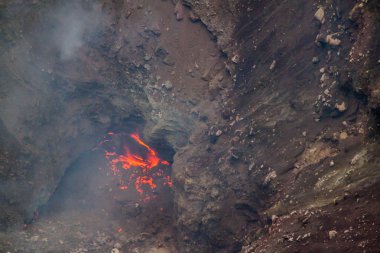 Telica yanardağ krater, Nikaragua erimiş lav