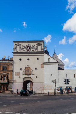 Vilnius, Litvanya - 15 Ağustos 2016: Güney tarafı şafak Gate, Vilnius, Litvanya.