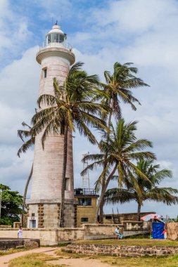 Galle, Sri Lanka - 12 Temmuz 2016: Lighhouse içinde Galle Fort, Sri Lanka