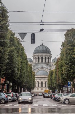 Kaunas, Litvanya - 17 Ağustos 2016: St. Michael Archangel kilisenin Kaunas, Litvanya.