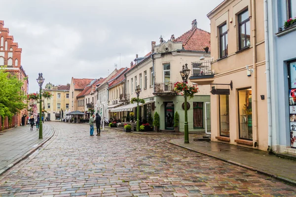 Kaunas Lituânia Agosto 2016 Vista Rua Vilniaus Gatve Kaunas Lituânia — Fotografia de Stock