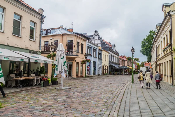 Kaunas Litvanya Ağustos 2016 Nsanlar Yürüyüş Boyunca Vilniaus Gatve Sokak — Stok fotoğraf