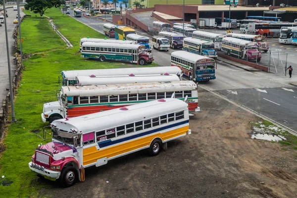 Panama City Panama Maggio 2016 Gli Autobus Attendono Terminal Degli — Foto Stock