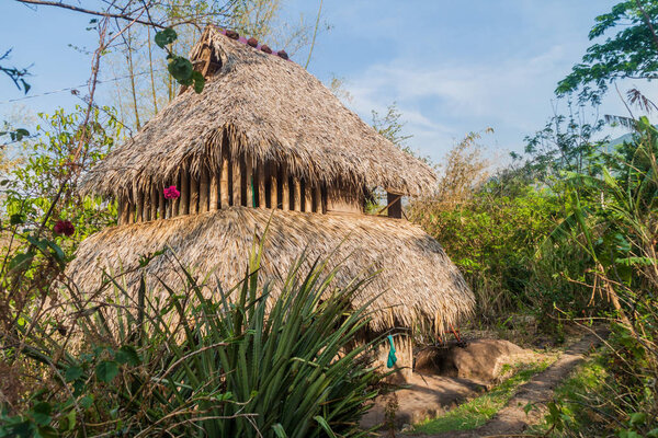 Thatched hut, part of a hostel on Ometepe island, Nicaragua