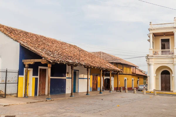 Granada Nikaragua Parque Central Meydanında Eski Sömürge Binaları — Stok fotoğraf