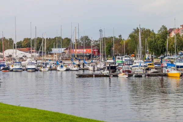 Ryga Łotwa Sierpnia 2016 Jachtów Marinie Rydze Łotwa — Zdjęcie stockowe