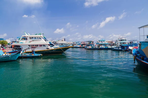 Male Maldív Szigetek 2016 Július Hajók Kikötőben Male Maldív Szigetek — Stock Fotó