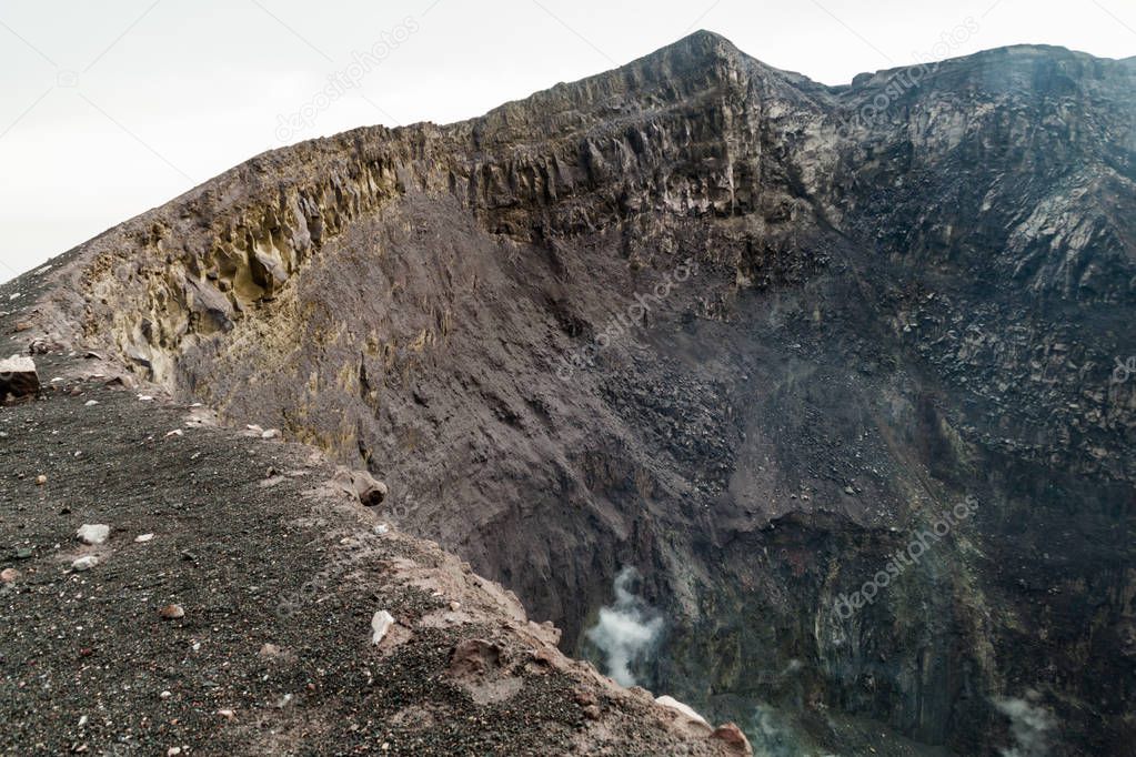 Rim of Telica volcano crater, Nicaragua