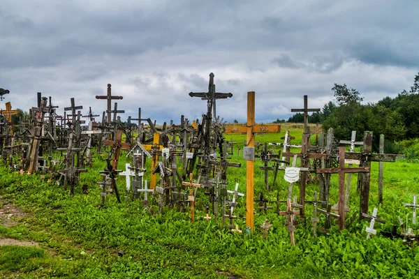 Collina Delle Croci Luogo Pellegrinaggio Nel Nord Della Lituania — Foto Stock