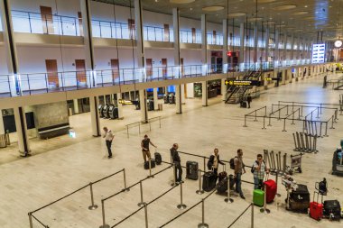 Copenhagen, Danimarka - 28 Ağustos 2016: Kopenhag Havaalanı'na içinin.