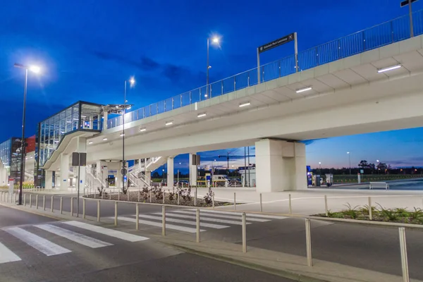 Stazione Ferroviaria All Aeroporto Lech Walesa Danzica Polonia — Foto Stock