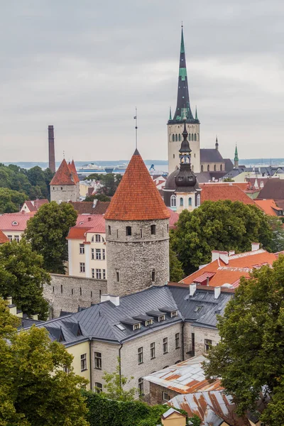 Letecký Pohled Staré Město Tallinn Estonsko — Stock fotografie