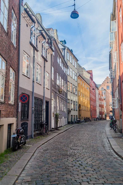 Copenagen Danimarca Agosto 2016 Strada Acciottolata Nel Centro Copenaghen Danimarca — Foto Stock