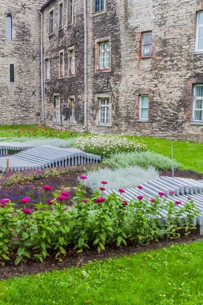 Decoração Tornide Valjak Praça Torre Muralhas Fortificação Cidade Velha Tallinn — Fotografia de Stock