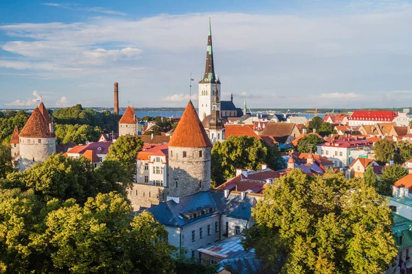 Skyline Old Town Таллинне Эстония — стоковое фото