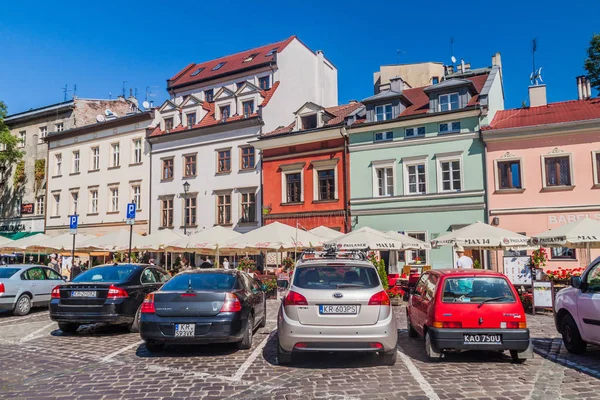 Krakow, Polonya - 4 Eylül 2016: Yahudi Mahallesi (Kazimierz) Krakow, Polonya'nın evleri