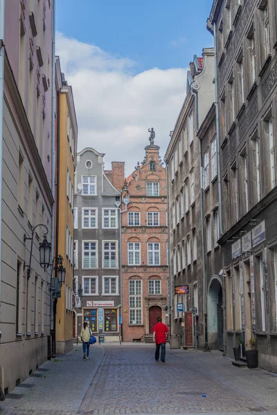Gdansk Polonia Agosto 2016 Strada Acciottolata Nel Centro Danzica Polonia — Foto Stock