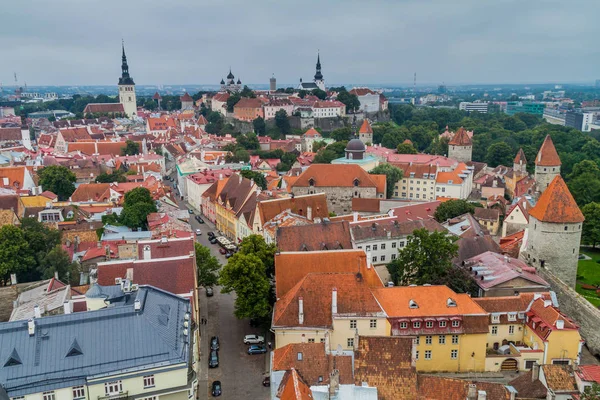 Letecký Pohled Staré Město Tallinu Estonie — Stock fotografie