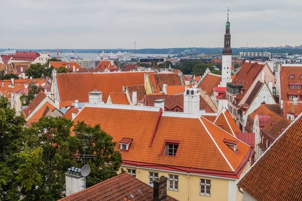 Střechy Starého Města Tallinn Estonsko — Stock fotografie
