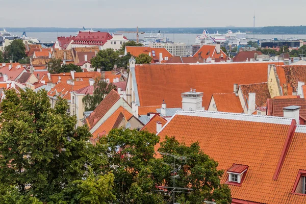 Střechy Starého Města Tallinn Estonsko — Stock fotografie