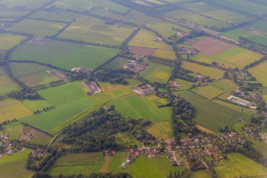 Eindhoven, Hollanda yakınındaki kırsal manzara havadan görünümü