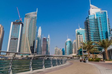 Dubai, Birleşik Arap Emirlikleri - 21 Ekim 2016: Görünüm, Dubai Marina, Birleşik Arap Emirlikleri