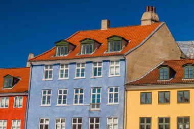 Kopenhag, Danimarka Nyhavn bölgesinin renkli evleri