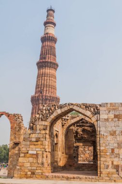 Delhi, Hindistan Qutub Minar minaresi.