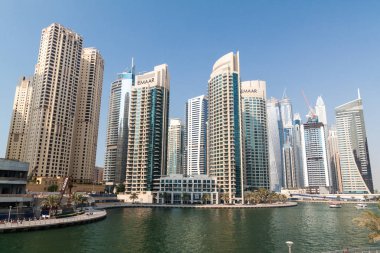 Dubai, Birleşik Arap Emirlikleri - 21 Ekim 2016: Görünüm, Dubai Marina, Birleşik Arap Emirlikleri