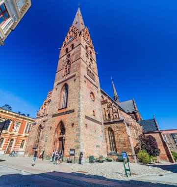 Malmö, İsveç - 27 Ağustos 2016: Sankt Petri kilise Malmo, İsveç.
