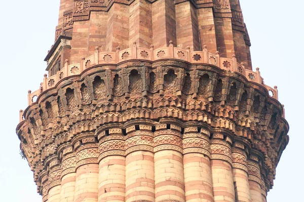 Detalj Qutub Minar Minaret Delhi Indien — Stockfoto