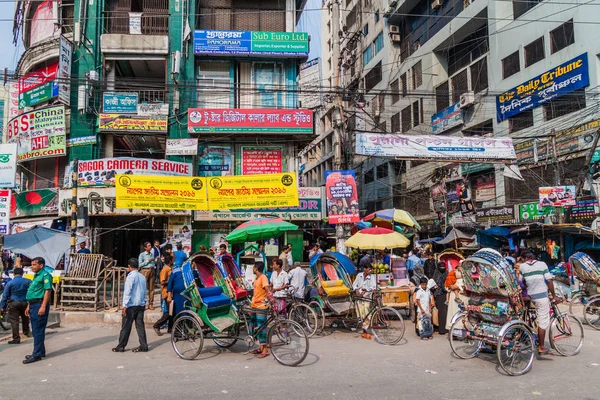 Dhaka Bangladesh Novembre 2016 Veduta Della Strada Affollata Dacca Bangladesh — Foto Stock