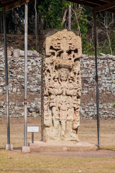 Estela Sítio Arqueológico Copan Honduras — Fotografia de Stock