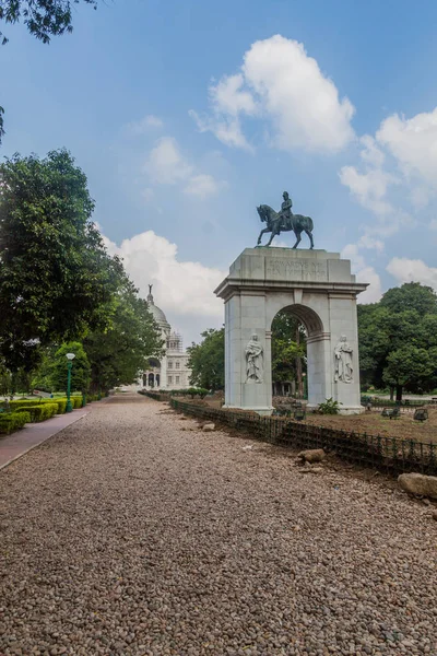 Edward Vii Memorial Arch Victoria Memorial Kolkata India — Stock Photo, Image