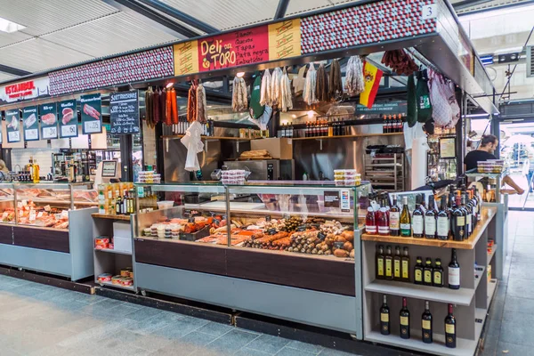 Copenhagen Dinamarca Agosto 2016 Puesto Comida Mercado Interior Alimentos Torvehallerne — Foto de Stock