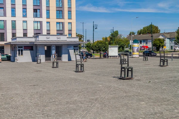 Krakow Poland September 2016 Krakow Ghetto Memorial Plac Bohaterow Getta — Stock Photo, Image