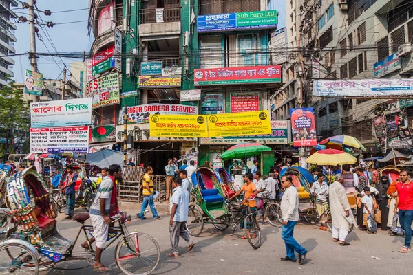 Dhaka Bangladesh November 2016 Blick Auf Die Überfüllte Straße Dhaka — Stockfoto