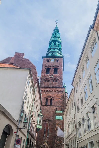 Tornet Den Tidigare Nicholas Kyrkan Köpenhamn — Stockfoto