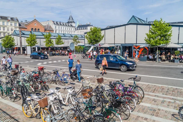 Copenhagen Danimarka Ağustos 2016 Bisiklet Torvehallerne Kapalı Gıda Market Kopenhag — Stok fotoğraf