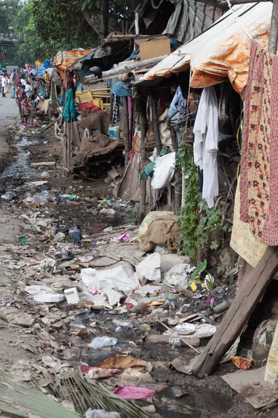 Kolkata Índia Outubro 2016 Pequena Favela Centro Kolkata Índia — Fotografia de Stock