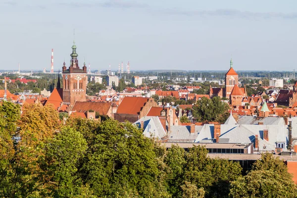 Skyline Gdansk Polônia Segundo Plano — Fotografia de Stock