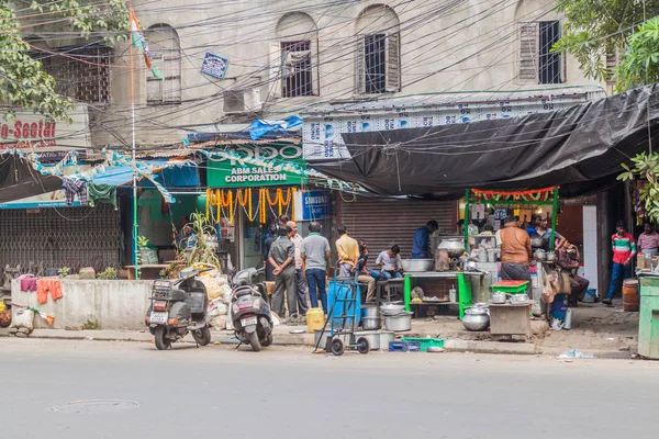 Kolkata India October 2016 Street Food Stalls Center Kolkata India — Stock Photo, Image