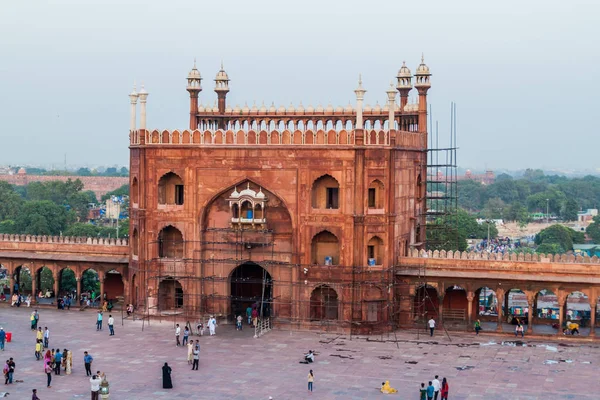 Delhi Índia Outubro 2016 Portão Mesquita Jama Masjid Centro Delhi — Fotografia de Stock