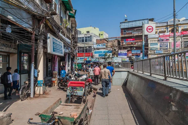 Delhi India Octubre 2016 Plaza Chawri Bazar Estación Metro Centro — Foto de Stock