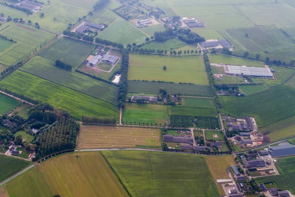 Flygfoto Över Ett Landsbygdens Landskap Nära Eindhoven Nederländerna — Stockfoto