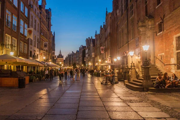 Gdaňsk Polsko Září 2016 Večerní Pohled Lidí Procházka Podél Long — Stock fotografie
