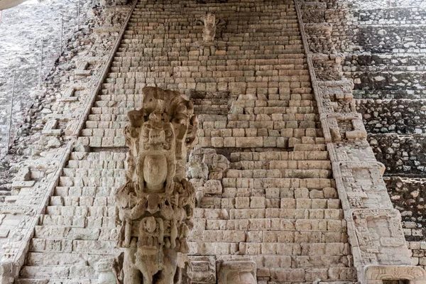 Escadaria Hieroglífica Sítio Arqueológico Copan Honduras — Fotografia de Stock