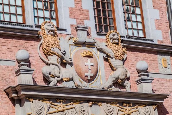 Lion Standbeelden Great Armory Gdansk Polen — Stockfoto