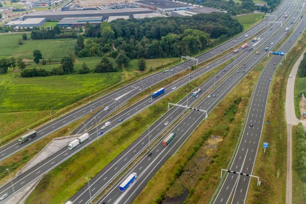 Veduta Aerea Autostrada Multilana Nei Pressi Eindhoven Paesi Bassi — Foto Stock